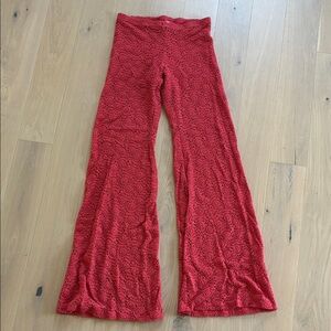 Free People Red Lace Wide Leg Pants
